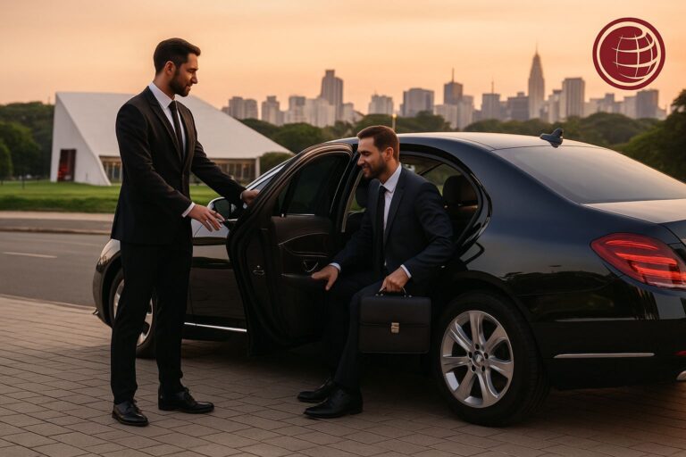 Transfer executivo em junho 2025 em São Paulo, com motorista profissional e conforto premium durante eventos.