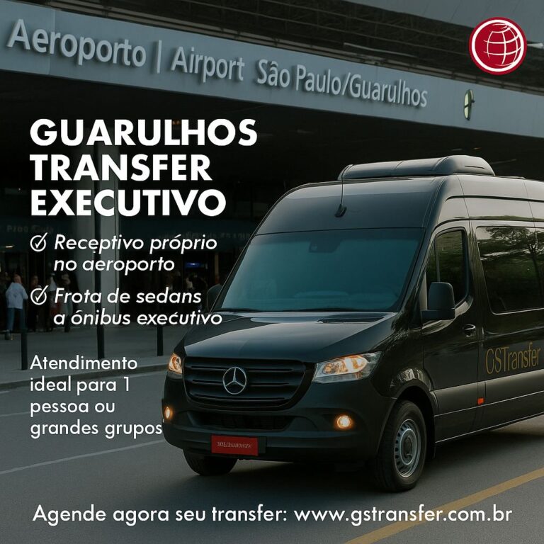 Transfer executivo Guarulhos para 1 pessoa ou grandes grupos