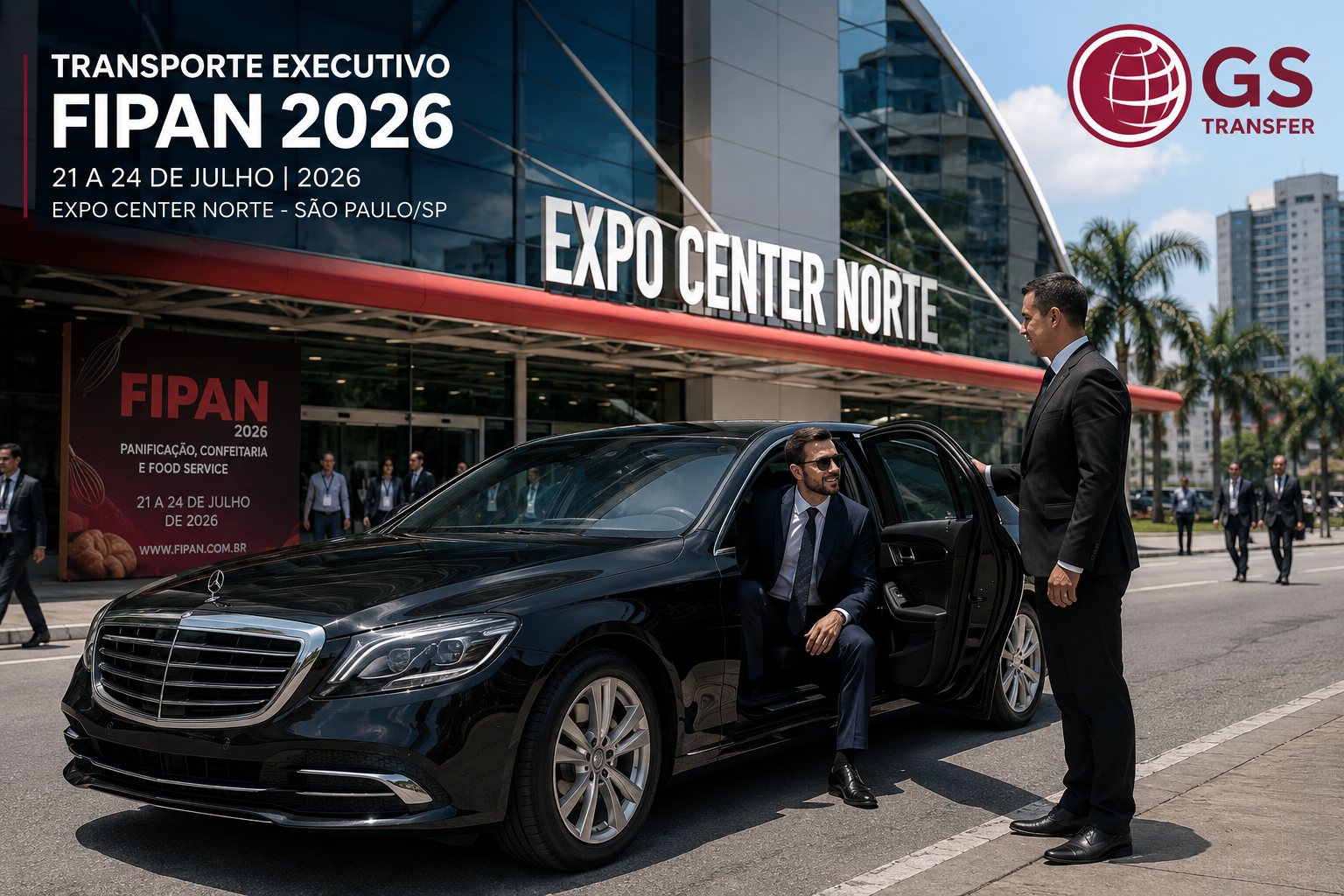 Transporte Executivo FIPAN 2026 no Expo Center Norte em São Paulo